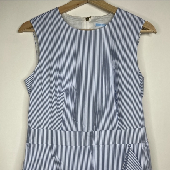 Draper James Striped Ruffle Tulip Fit and Flare Dress 6 Blue White Lined #7464 - Picture 9 of 9